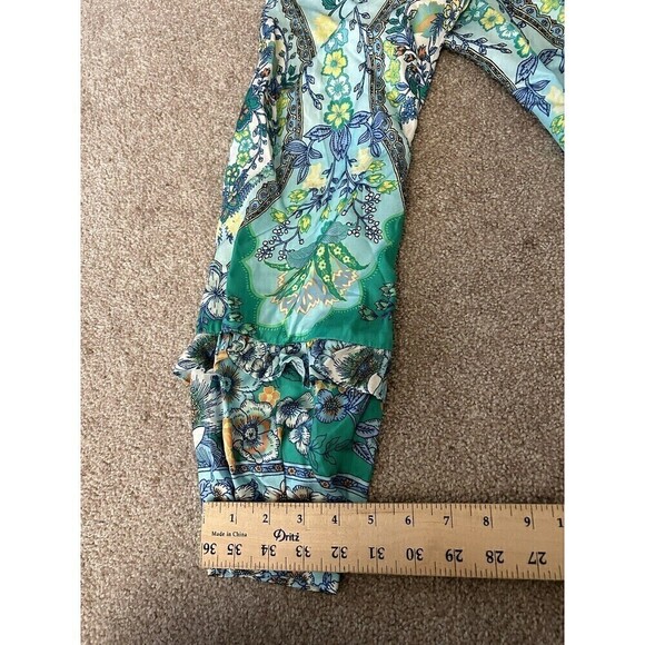 Hale Bob Off The Shoulder Top Blouse Size Medium Silk Blend - Picture 8 of 8